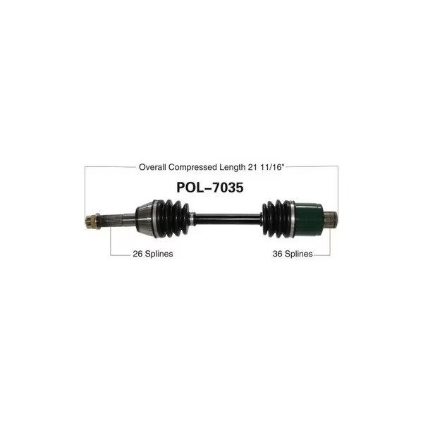 OE Replacement CV Axle for POL REAR SPORTSMAN 400/500/600 03-05, Wide Open, Mfr#: POL-7035